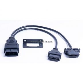 Arteckin Universal 16pin Male to Female Adapter OBD 2 Splitter Y Cable with Underdash Bracket for GPS Tracking Device