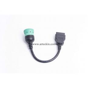 Type 2 Green J1939 9pin Female to OBD2 Female Cable