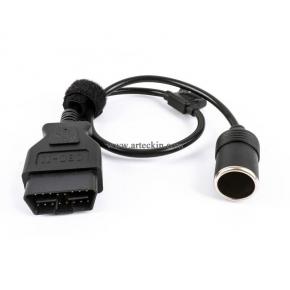 OBD2 to Cigarette Lighter Female Connecter vehicle Car Constant Power Cable 16AWG Safely with 15A Fuse