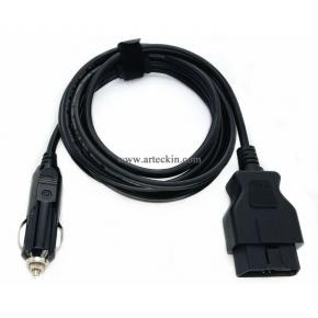 OBD2 Male to Cigarette Lighter Memory Saver Adapter Cable Car OBDII Emergency Power Supply Cable